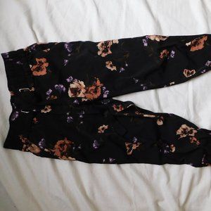Floral Polyester Flowy Pants